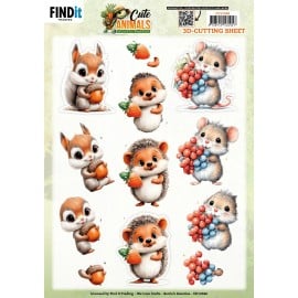 3D Cutting Sheet - Berries Beauties - Cute Animals - Forest Friends CD12448