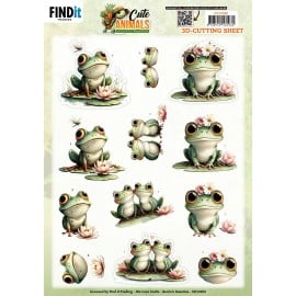 3D Cutting Sheet - Berries Beauties - Cute Animals - Frogs CD12450