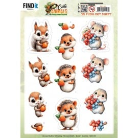 3D Pushout Sheet - Berries Beauties - Cute Animals - Forest Friends SB11103