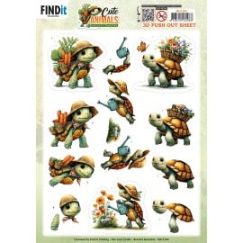 3D Pushout Sheet - Berries Beauties - Cute Animals - Turtles SB11104