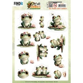 3D Pushout Sheet - Berries Beauties - Cute Animals - Frogs SB11105