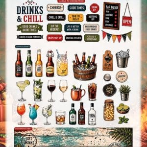 Berrie's Beauties- Build A Card - Grillmasters - Drink's & Chill BBBAC10003