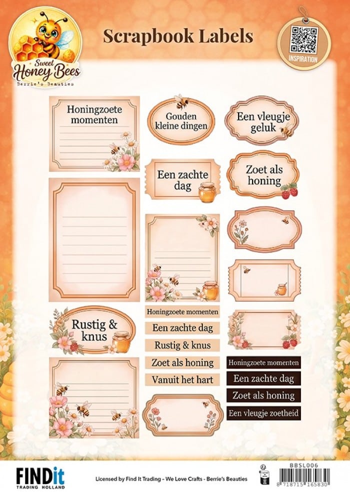 Berrie's Beauties Scrapbook Labels - Sweet Honey Bees - NL BBSL006
