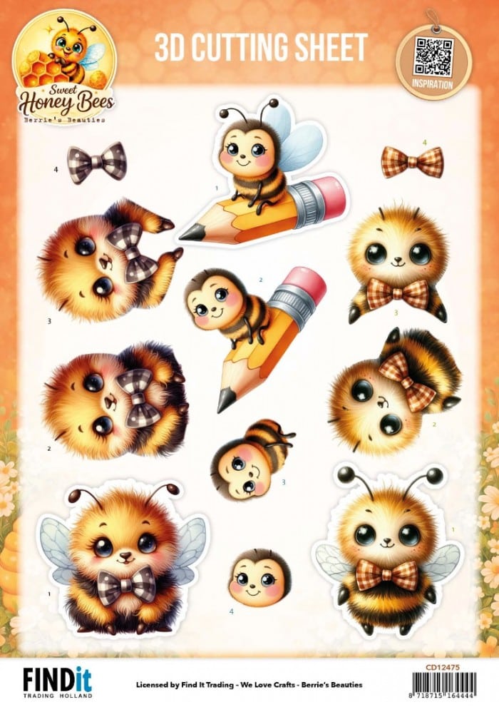 3D Cutting Sheet - Berries Beauties - Sweet Honey Bees - Little Buzzers CD12475