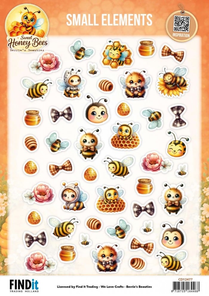 Cutting Sheet - Berries Beauties - Sweet Honey Bees - Small Elements CD12477