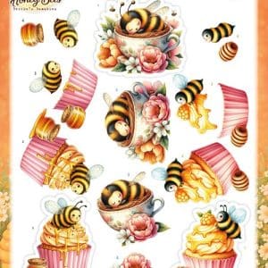 3D Pushout Sheet - Berries Beauties - Sweet Honey Bees - Honey Bee Delights SB11130