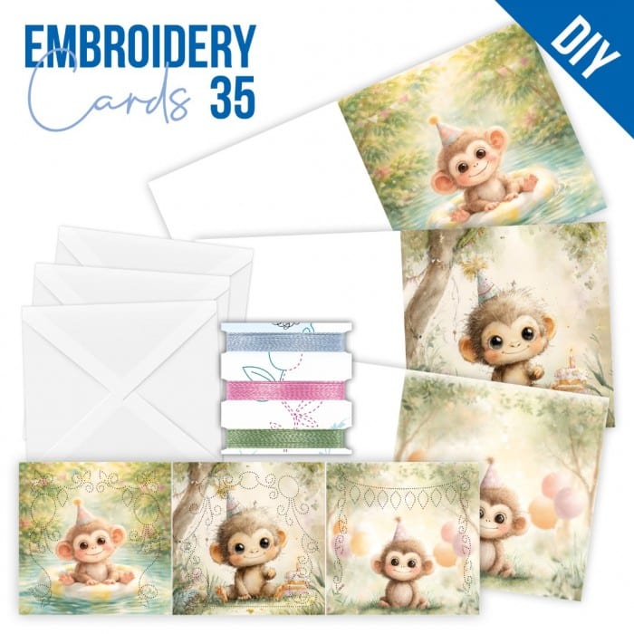 Stitch and Do Cards 35 - Birthday Monkey STDOPP035