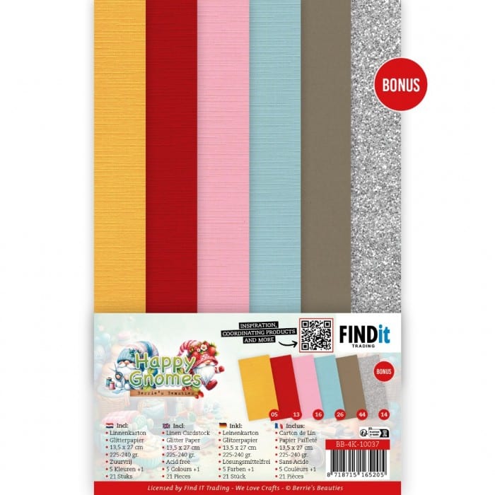 Linen Cardstock Pack - Berries Beauties - Happy Gnomes - 4K BB-4K-10037