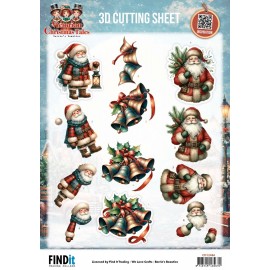 3D Cutting Sheet - Berries Beauties - Victorian Christmas Tales - Timeless Christmas Bells CD12486