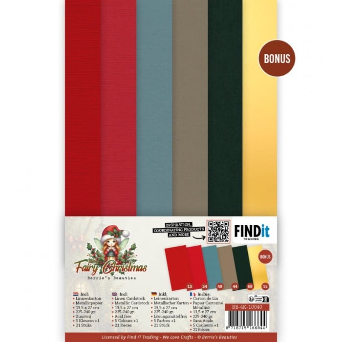 Linen Cardstock Pack - Berries Beauties - Fairy Christmas - 4K BB-4K-10040
