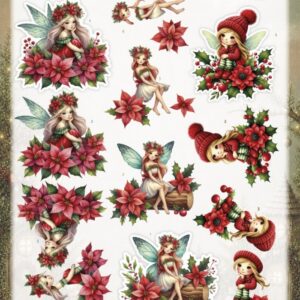 3D Cutting Sheet - Berries Beauties - Fairy Christmas - Poinsettia CD12499