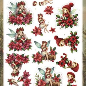 3D Pushout Sheet - Berries Beauties - Fairy Christmas - Poinsettia SB11151