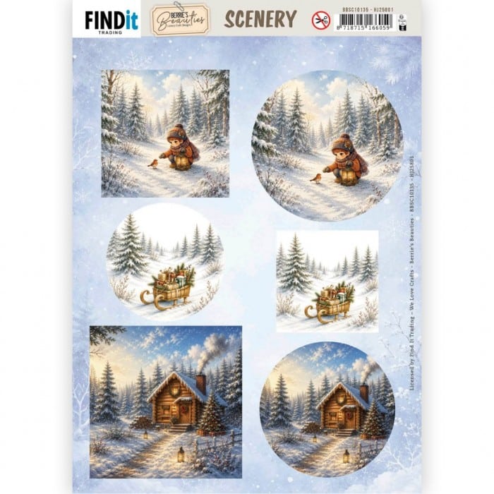 Scenery Push out - Berries Beauties - Good Old Christmas BBSC10135 -