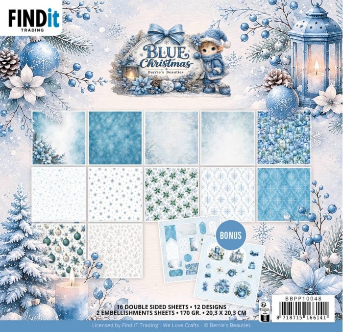 Paperpack - Berries Beauties - Blue Christmas 20 x 20 cm BBPP10048