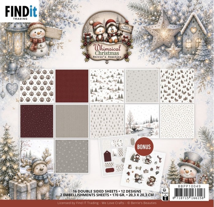 Paperpack - Berries Beauties - Whimsical Christmas 20 x 20 cm BBPP10049