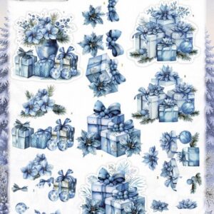 3D Cutting Sheet - Berries Beauties - Blue Christmas - Christmas Presents CD12507