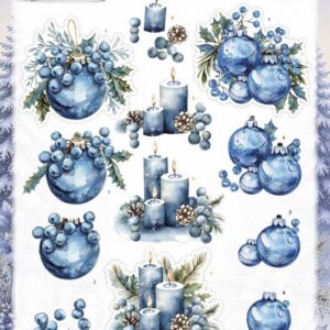 3D Cutting Sheet - Berries Beauties - Blue Christmas - Christmas Feelings CD12508