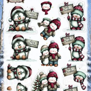 3D Cutting Sheet - Berries Beauties - Whimsical Christmas - Penguins CD12512