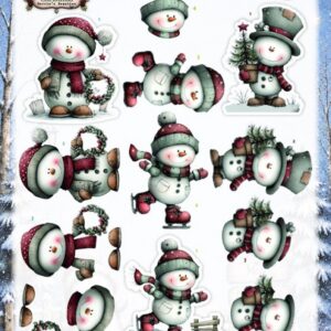3D Cutting Sheet - Berries Beauties - Whimsical Christmas - Snowmen CD12513