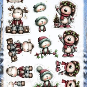 3D Cutting Sheet - Berries Beauties - Whimsical Christmas - Furry Friends CD12515