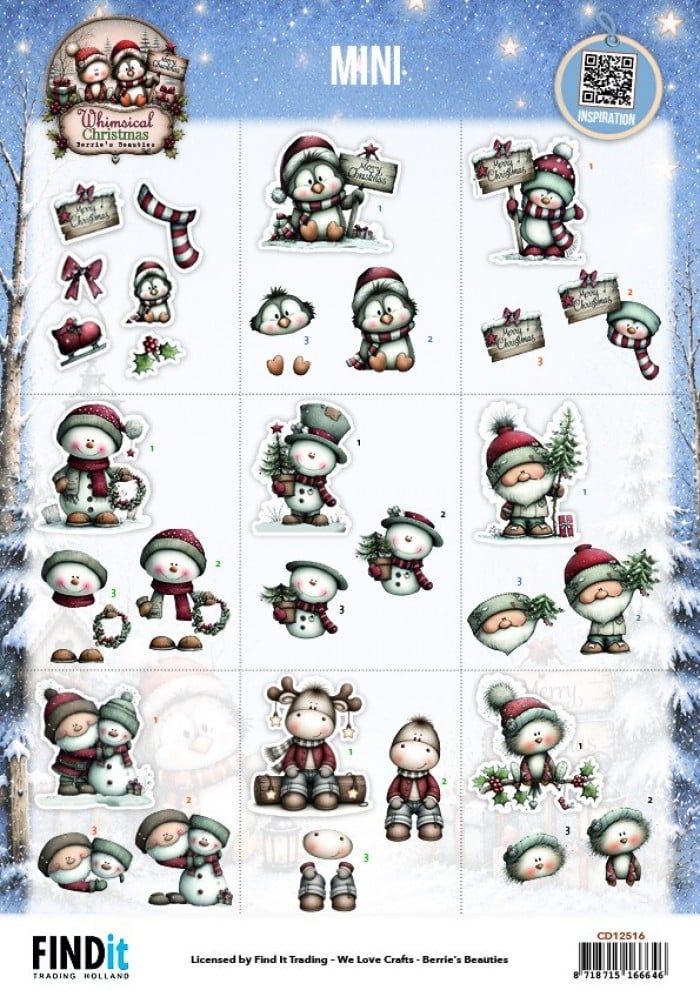 Cutting Sheet - Berries Beauties - Whimsical Christmas - Mini CD12516