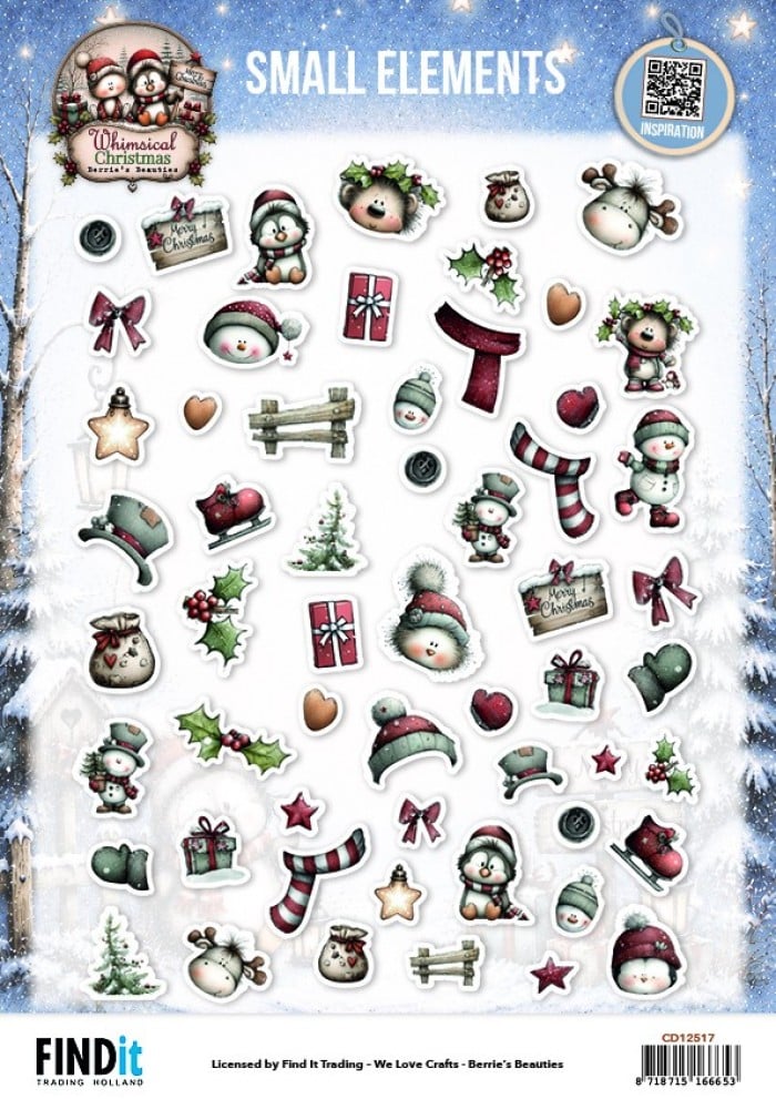 Cutting Sheet - Berries Beauties - Whimsical Christmas - Small Elements CD12517