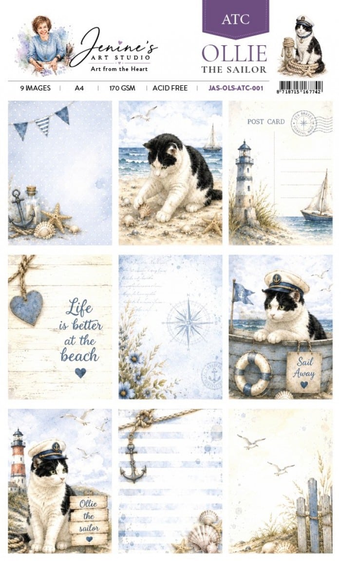 Jenine's Art Studio – Ollie the Sailor – ATC 001 JAS-OLS-ATC-001