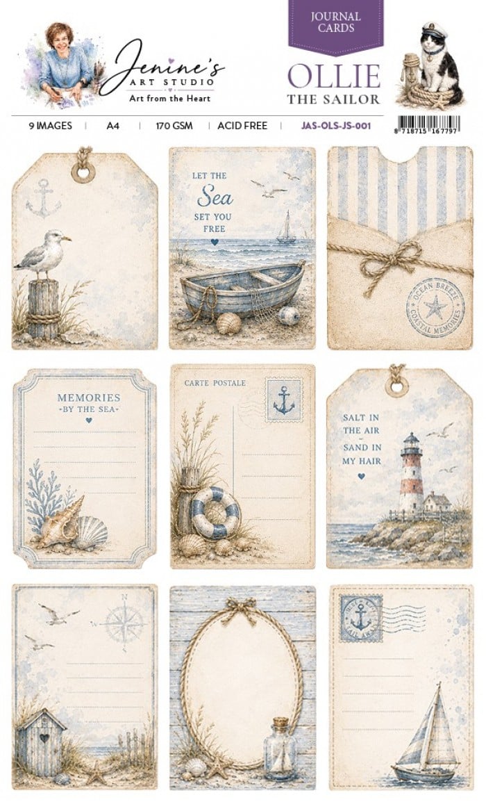 Jenine's Art Studio – Ollie the Sailor – Journal Cards 002JAS-OLS-JC-002