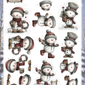 3D Pushout Sheet - Berries Beauties - Whimsical Christmas - Snowmen SB11160