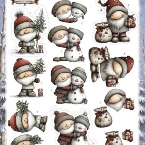 3D Pushout Sheet - Berries Beauties - Whimsical Christmas - Santa Claus SB11161