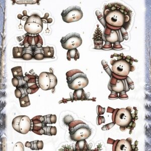 3D Pushout Sheet - Berries Beauties - Whimsical Christmas - Furry Friends SB11162