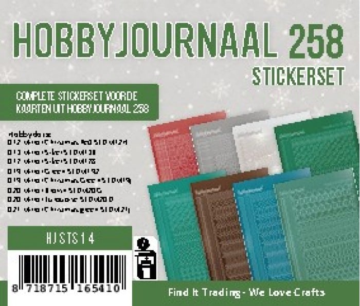 Stickerset Hobbyjournaal 258 (Dies - Berries Beauties - Whimsical Christmas - Festive Forest) HJSTS14