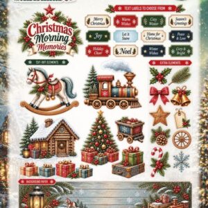 Berrie's Beauties- Build A Card - Good Old Christmas - Christmas Morning Memories BBBAC10005