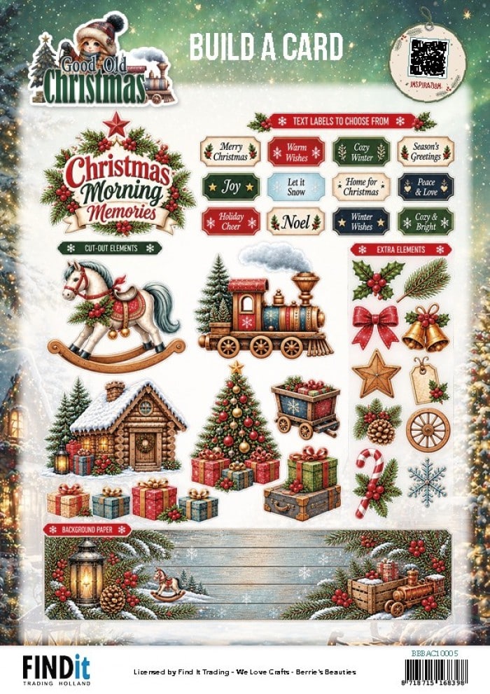 Berrie's Beauties- Build A Card - Good Old Christmas - Christmas Morning Memories BBBAC10005