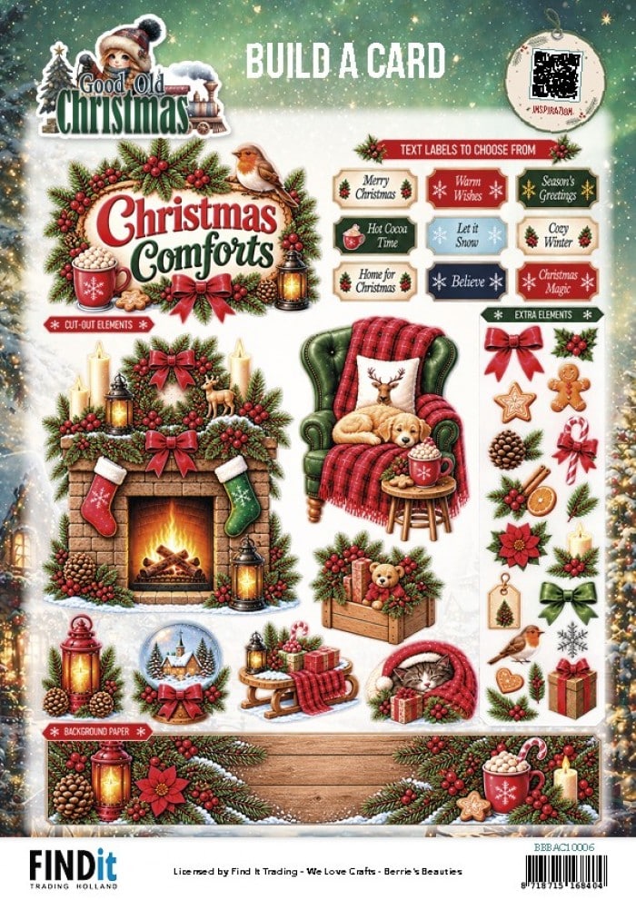 Berrie's Beauties- Build A Card - Good Old Christmas - Christmas Comforts BBBAC10006