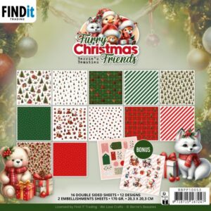 Paperpack - Berries Beauties - Furry Christmas Friends 20 x 20 cm BBPP10053