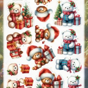 3D Cutting Sheet - Berries Beauties - Furry Christmas Friends - Christmas Bear CD12524