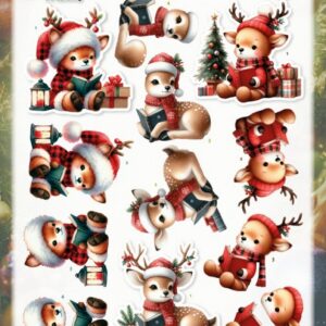 3D Cutting Sheet - Berries Beauties - Furry Christmas Friends - Christmas Deer CD12525