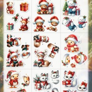 Cutting Sheet - Berries Beauties - Furry Christmas Friends - Mini CD12528