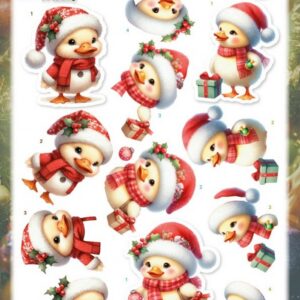 3D Pushout Sheet - Berries Beauties - Furry Christmas Friends - Christmas Funny Duck SB11169
