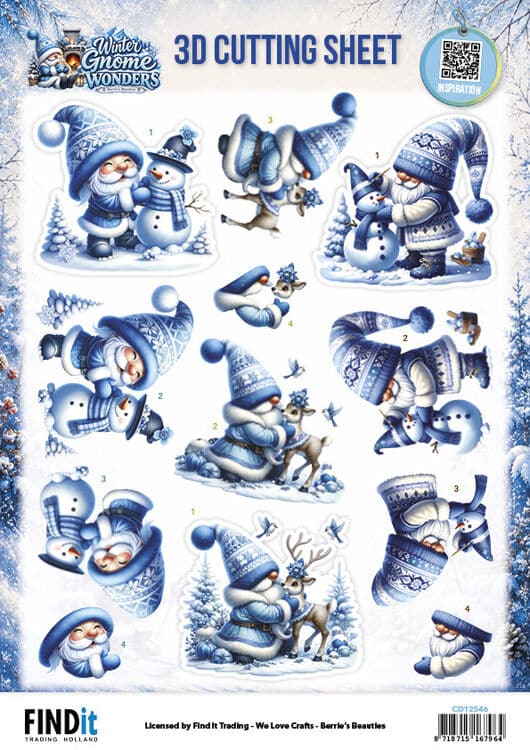 3D Cutting Sheet - Berries Beauties - Winter Gnome Wonders - Frosty Friends CD12546