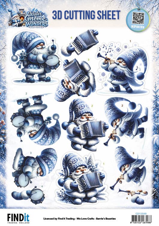 3D Cutting Sheet - Berries Beauties - Winter Gnome Wonders - Frozen HarmoniesCD12548