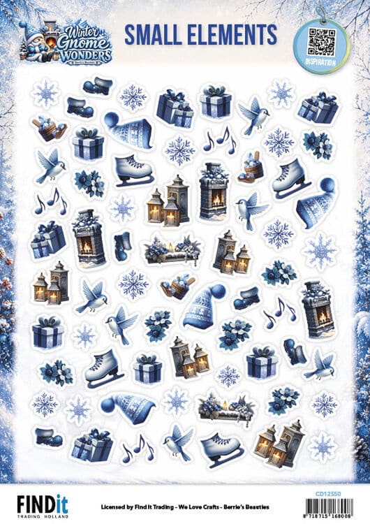 Cutting Sheet - Berries Beauties - Winter Gnome Wonders - Small Elements CD12550