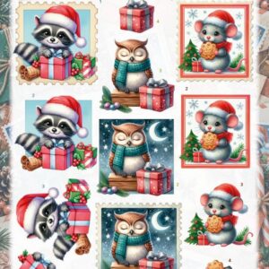 3D Cutting Sheet - Berrie's Beauties - Christmas Stamps - Woodland Friends CD12566