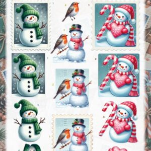 3D Cutting Sheet - Berrie's Beauties - Christmas Stamps - Snowmen CD12570